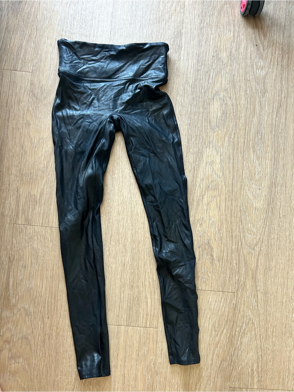SPANX Black Faux Leather High-Waist Leggings